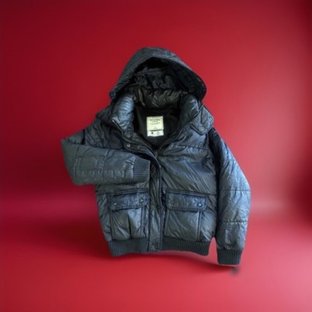 Abercrombie & Fitch Women’s Blue Weather Proof Hoodie Puffer Jacket Size Small
